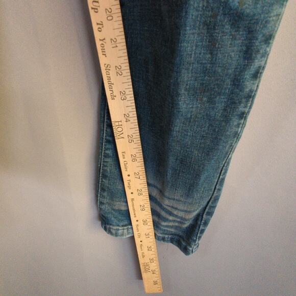 Smoke Rise Jeans Mens 36x32 Blue Distressed Slim Stretch - Picture 9 of 13